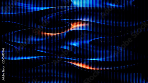 Foto Futuristic abstract blue fractal spiral tunnel background design