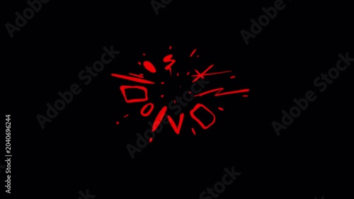 Artistic fireworks with bright flying elements on a black background. Stock video with spark fireworks and rings in 4K.