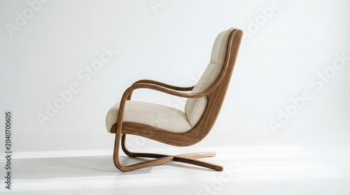 Vintage wooden chair isolated on white background with classic furniture design