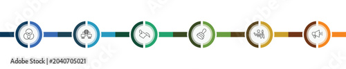Fotografie social media marketing icon set with overlap, network conecction, rocker, market