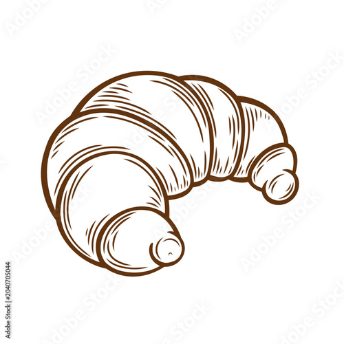 Croissant drawing in line drawing style