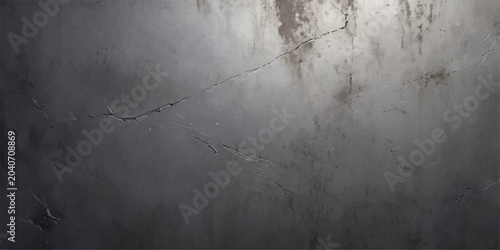 Cuadro en lienzo A dark vintage grunge metal and concrete wall texture featuring an aged gray rou