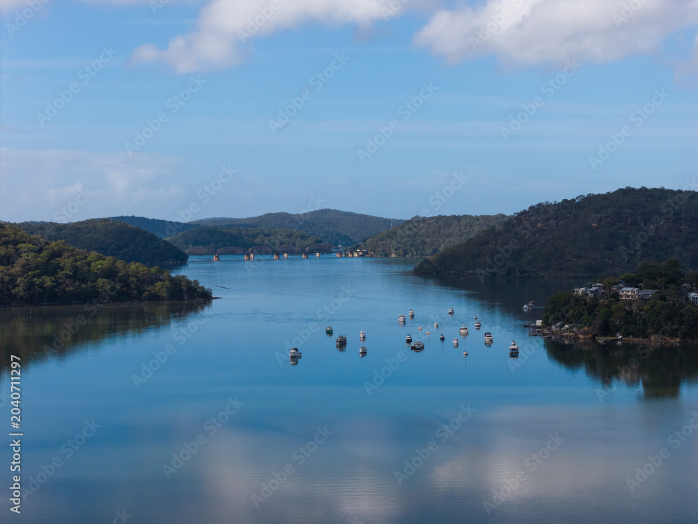 Naklejka premium Scenic view of bay of water in Central Coast area, NSW, Australia.