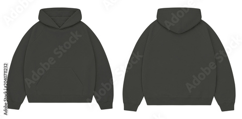 Ash Gray Oversized Hoodie Mockup Front and Back for Streetwear Branding