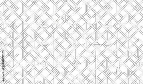 Billede på lærred Seamless Linear Weaving Pattern Vector Background Design