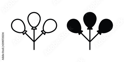 Tableau sur toile Balloons icon outline icons collection. Flat icons