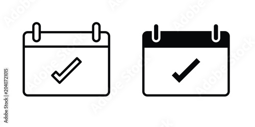 Tableau sur toile Calendar check icon outline icons collection. Flat icons