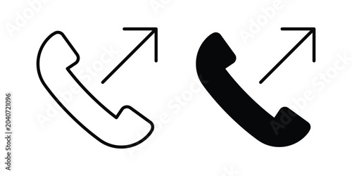 Bild auf Leinwand Call outgoing icon outline icons collection. Flat icons