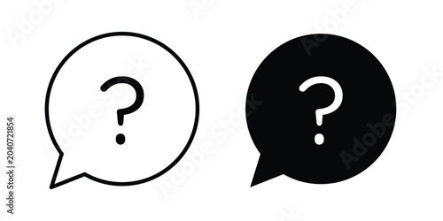Foto Comment question icon outline icons collection. Flat icons
