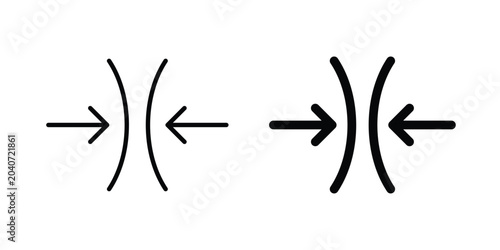Tableau sur toile Compress icon outline icons collection. Flat icons