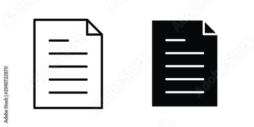 Tableau sur toile Document file icon outline icons collection. Flat icons