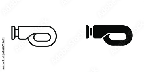 Bild auf Leinwand Black and white carabiner clips set