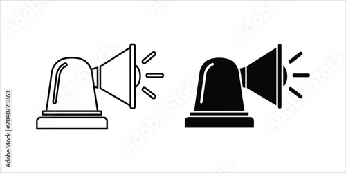 Obraz na płótnie Black and white megaphone emitting sound waves