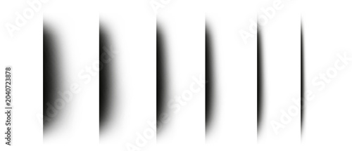 Konstfotografi Abstract black gradient shadow shapes fading in sequence on white background
