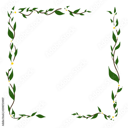 White Daisy Floral Border Frame Illustration
Description (SEO-friendly):
Hand drawn floral border frame with white daisy flowers, green leaves, and elegant vine decoration isolated on transparent back