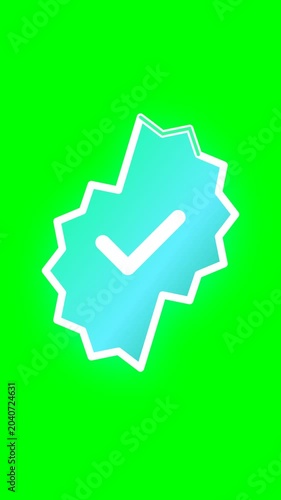 Green Check Mark Icon with White Outline