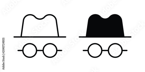 Cuadro en lienzo Incognito icon outline icons collection. Flat icons