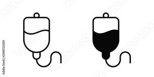 Photos iv drip bag icon outline icons collection. Flat icons