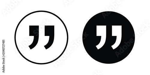 Schilderij op canvas Quote right icon outline icons collection. Flat icons