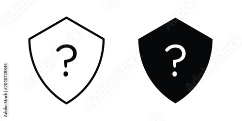 Fotografía Shield interrogation icon outline icons collection. Flat icons