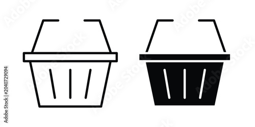 Bild auf Leinwand Shopping basket icon outline icons collection. Flat icons