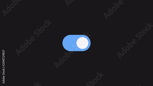 On-Off switch button animation. Transparent Alpha Channel 4k