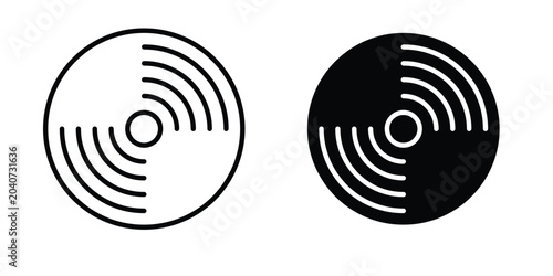 Vinyl icon outline icons collection. Flat icons