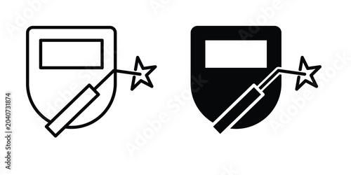 Schilderij op canvas Welding icon outline icons collection. Flat icons