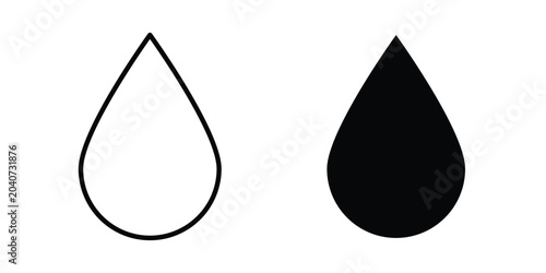 Water droplet icon outline icons collection. Flat icons