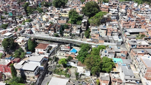 Aerial View of Rocinha Favela in Rio de Janeiro, Brazil
