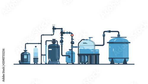 Tableau sur toile Industrial water filtration system equipment.