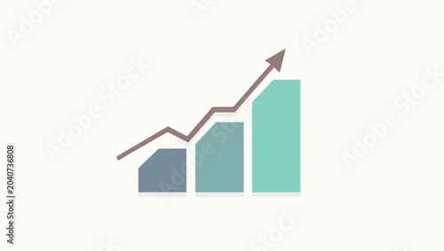 Tableau sur toile Increasing Business Growth Chart Graph.