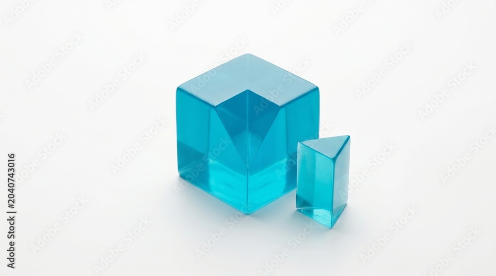Obraz premium Cyan supplement cube with precise removed corner