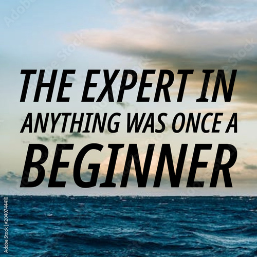 Inspirational Growth Quote on Blue Ocean and Sky Background: 