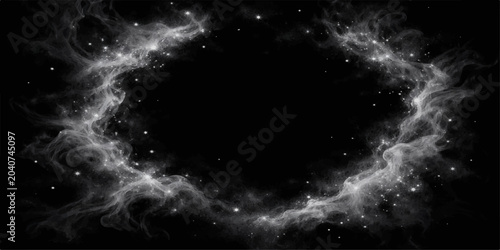 Tablou pe pânză Abstract Black and White Smoke Explosion Background with Dark Cloud Texture Desi