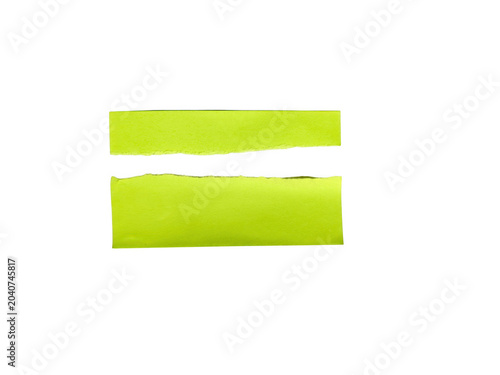 Two green rectangular bars with equal sign