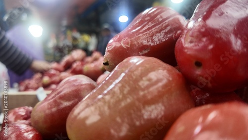 Photo of fresh red water apple fruit
