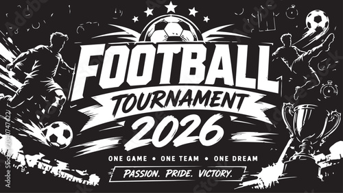 Tableau sur toile Football Tournament 2026 Poster Vector Illustration