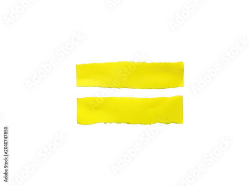 Yellow equal sign with jagged edges modern flat design