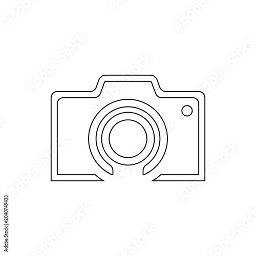 Digital camera icon vector illustration of photography camera lens focus zoom symbol technology equipment design