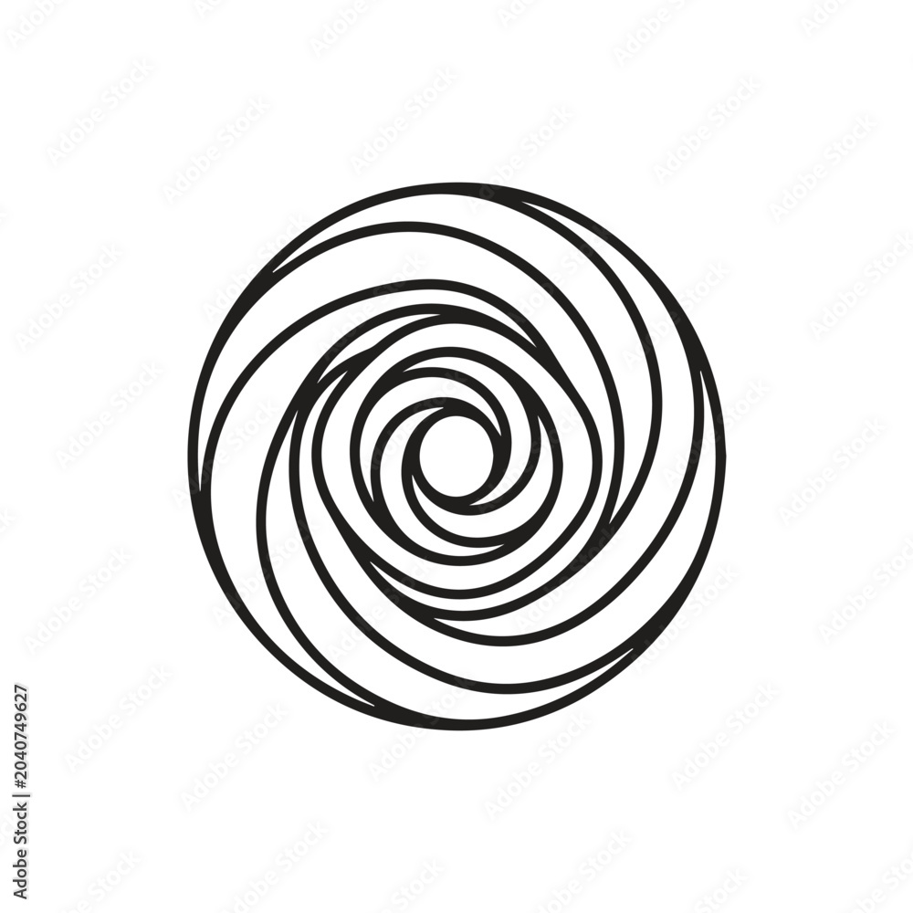 Naklejka premium Abstract spiraling vortex graphic element with abstract geometric circular