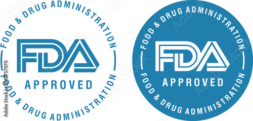 Slika na platnu FDA Approved Badge Vector Set for Medical Healthcare and Product Certification
