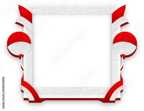 Aesthetic Square Border Frame Twibbon Indonesia Independence Day Graphic Element