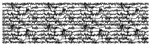 Bild auf Leinwand Jagged zigzag lines and scribble waveform seamless pattern in abstract style