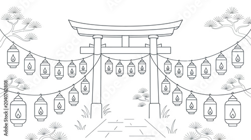 Schilderij op canvas Traditional Japanese Torii Gate Structure.