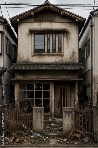 Abandoned Home in Japan with Broken Glass Haunted House