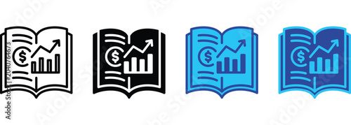 Sales Playbook banner web icon line outline color vector illustration