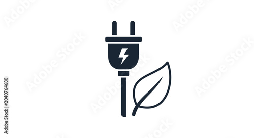 Photos Green energy plug icon representing clean eco friendly electricity