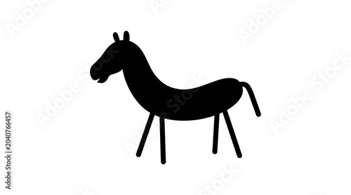 Photos Black silhouette of a horse standing.