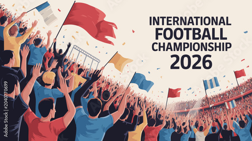 Canvastavla international football championship crowd vector soccer fans spectators event to